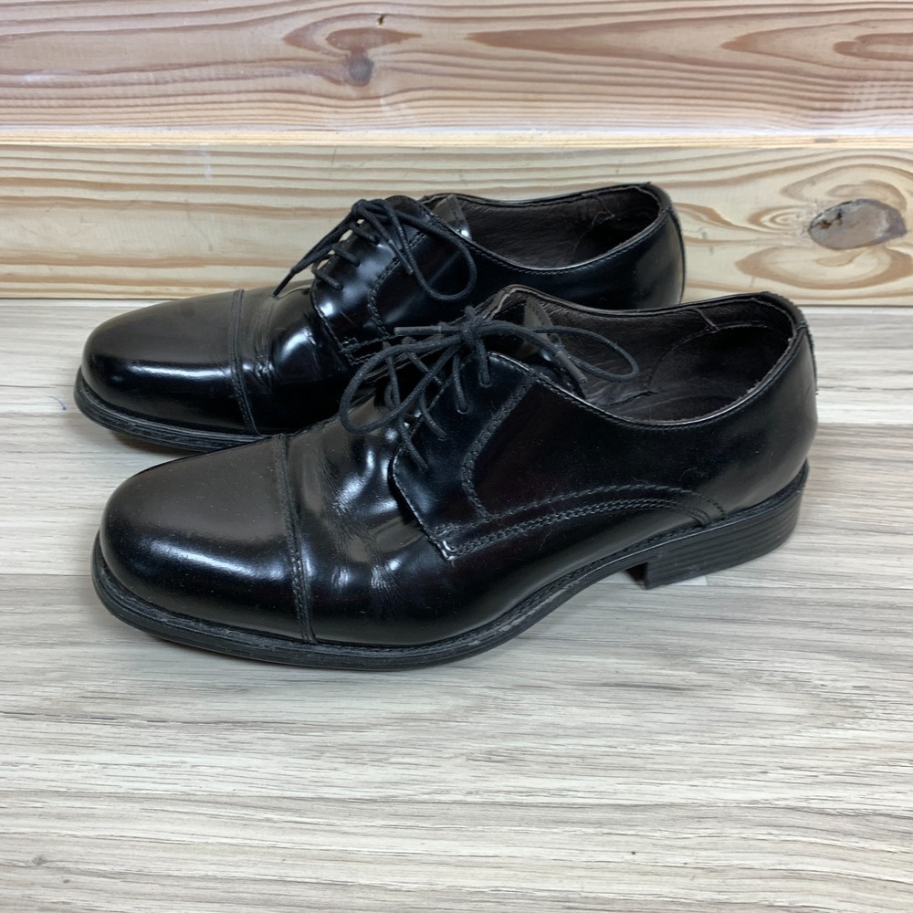 Johnston & Murphy‎ Derby Shoes Mens 8M Black Cap Toe Leather Dress Shoes Oxford
